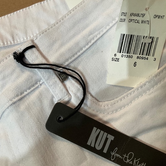 Kut from the Kloth - CATHERINE Woman's Boyfriend Optical White Jeans NWT Size 6 - Picture 4 of 7